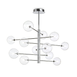 Luminaria colgante EQUINOXE de 12 llamas G4 IP20, cromo