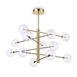 Pendant luminaire EQUINOXE, 12 flames, incl. G4 2W 3000K, metal / clear glass
