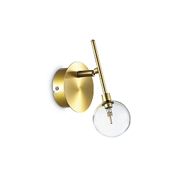 Wall / Ceiling luminaire MARACAS, 1 flame, incl. G4 2W 3000K, satined brass / clear