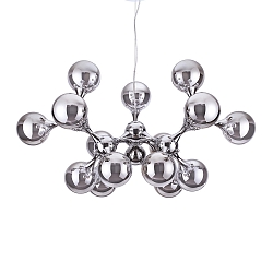 Luminaria colgante NODI giratorio, de 15 llamas E14 IP20, cromo, transparente