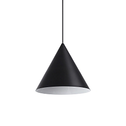Luminaria colgante A-LINE grande E27 IP20, negro mate, con recubrimiento de polvo