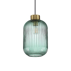 Luminaria colgante MINT-3 E27 IP20, verde de menta, lat�n satinado