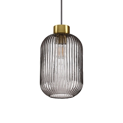 Luminaria colgante MINT-3 E27 IP20, color humo, lat�n satinado