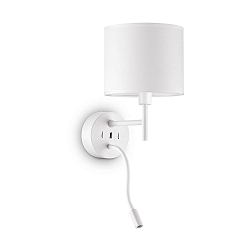 wall luminaire SET UP MAP2 2 flames, with flex arm, with USB connection E27 IP20, white