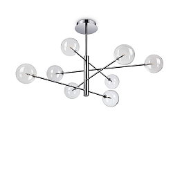 Luminaria colgante EQUINOXE SP8 de 8 llamas G4 IP20, cromo