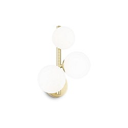 Luminaria de pared PERLAGE de 3 llamas, con interruptor G9 IP20, latón