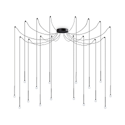 Luminaria colgante LUCCIOLA SP16 LED de 16 llamas IP20, negro