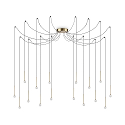 Luminaria colgante LUCCIOLA SP16 LED de 16 llamas IP20, lat�n