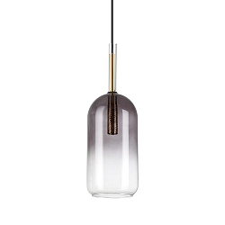 pendant luminaire EMPIRE cylindrical G9 IP20, smoky colour dimmable