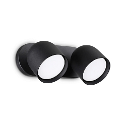 Luminaria de pared DODO de 2 llamas GX53 IP20, negro regulable