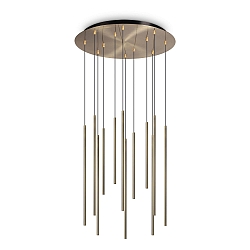 pendant luminaire FILO 12 flames IP20, brass 