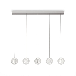 pendant luminaire DIAMOND  5 flames IP20, chrome 