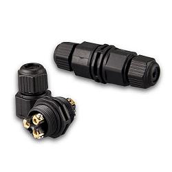 Unión para cables 3 polos, negro