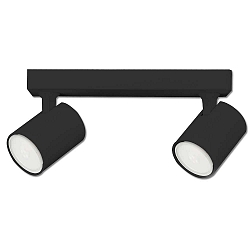 Luminaria de pared y techo giratorio GU10 IP20, negro mate regulable