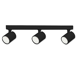 Luminaria de pared y techo giratorio GU10 IP20, negro mate regulable