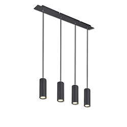 pendant luminaire 4 flames GU10 IP20, black matt dimmable