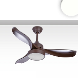 Ventilador de techo 3 WING con iluminaci�n, con mando a distancia IP20, marr�n 