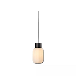 Luminaria colgante INFINITY WHITE GLASS SMALL ranurado, con cable abierto, 2 polos E27 IP20, negro regulable