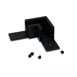 corner connector CORNER 90� HORIZONTAL - TRACK48 SURFACE FLAT isolated, mechanical, horizontal, black