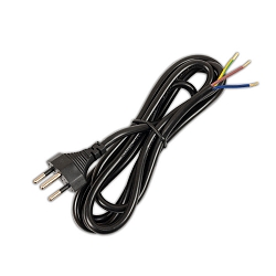 Cable de conexión con conector macho H05VV-F3G0,75mm² versión Suiza, negro