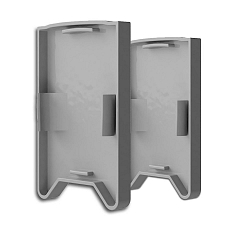 Tapa final EC 119 HALON 2 piezas, con tapa, plata