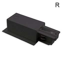 Alimentador trifásico CLASSIC conductor de protección derecho, negro mate