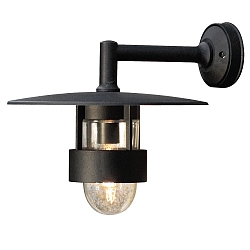 Luminaria de pared para exteriores FREJA abajo E27 IP23, negro, transparente