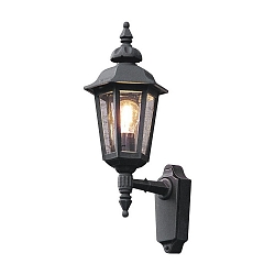 Luminaria de pared para exteriores PALLAS arriba, peque�o E27 IP23, color humo, negro