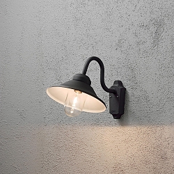 Luminaria de pared para exteriores VEGA E27 IP23, negro, transparente