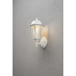 Luminaria de pared para exteriores BIG de 1 llama, grande E27 IP23, transparente, blanco
