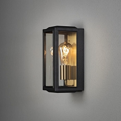 Luminaria de pared para exteriores CARPI E27 IP44, lat�n, negro regulable
