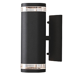Luminaria de pared para exteriores MODENA Arriba-Abajo GU10 IP44, negro, transparente