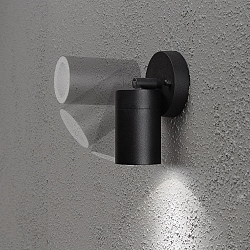 Luminaria de pared para exteriores MODENA giratorio GU10 IP44, negro, transparente