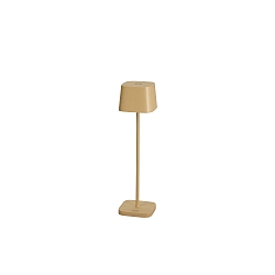 L�mpara de mesa a pilas CAPRI MINI USB angular IP54, color arenoso regulable