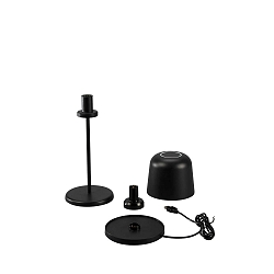 L�mpara de mesa a pilas BIOT USB IP54, negro regulable