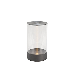 L�mpara de mesa a pilas EDISON M USB IP54, antracita regulable