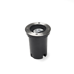 Luminaria empotrable en suelo redondo, ajustable GU10 IP65, acero inoxidable, transparente
