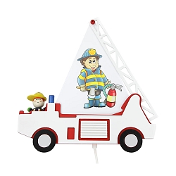 Luminaria de pared FEUERWEHRAUTO MIT FRED de 1 llama E14 IP20, rojo, blanco
