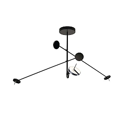 Luminaria colgante INVISIBLE TRIPLEX de 3 llamas, ajustable, conmutable IP20, negro regulable