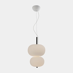 Luminaria colgante ILARGI DOBLE LAMP LED IP20, madera oscura regulable