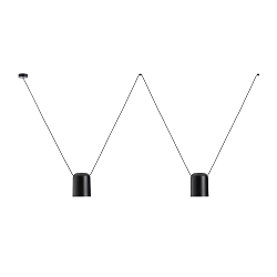 pendant luminaire ATTIC 2 2 flames E27 IP20, black