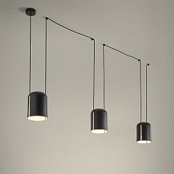 pendant luminaire ATTIC 3 3 flames E27 IP20, black