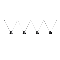 pendant luminaire ATTIC 4 4 flames, conical E27 IP20, black