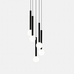 pendant luminaire CANDLE 5 BODIES LED IP20, black dimmable