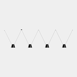 pendant luminaire ATTIC 4 4 flames, conical E27 IP20