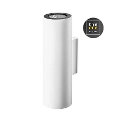 Luminaria de pared PIPE Arriba-Abajo, de 2 llamas GU10 IP23, blanco regulable