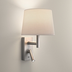 Luminaria de pared y techo METRICA SHADE READER E27 IP20, Pantalla excl, n�quel