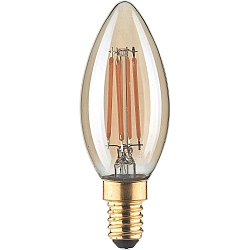 Filamento luminoso en forma de vela C35 GOLD conmutable C35 claro E14 4,5W 380lm 1800K 320� CRI 80-89 