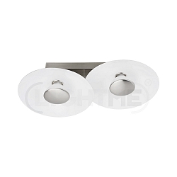 Luminaria de techo NIKKI de 2 llamas, regulable GU10, gris plateado regulable