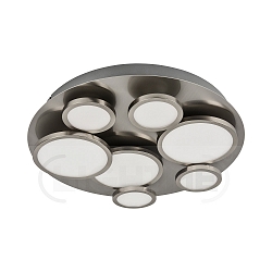 Luminaria de techo NIKKI de 7 llamas, regulable GU10, sat�n, gris plateado regulable
